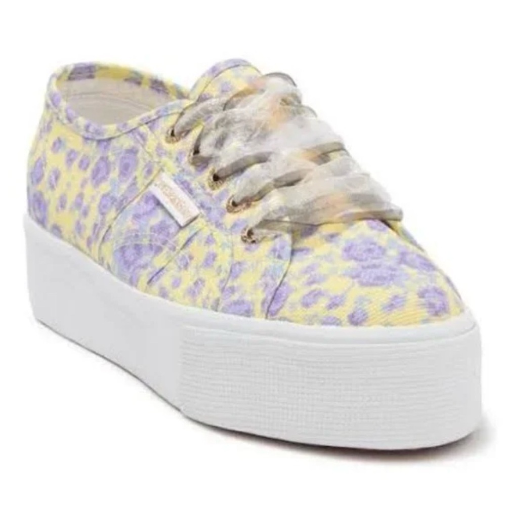 Superga X Loveshackfancy purple rain platform sneakers